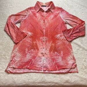 David Cline Crushed Long Sleeve Snap Down Shirt Size Small